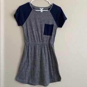 Grey & navy baseball tunic tee